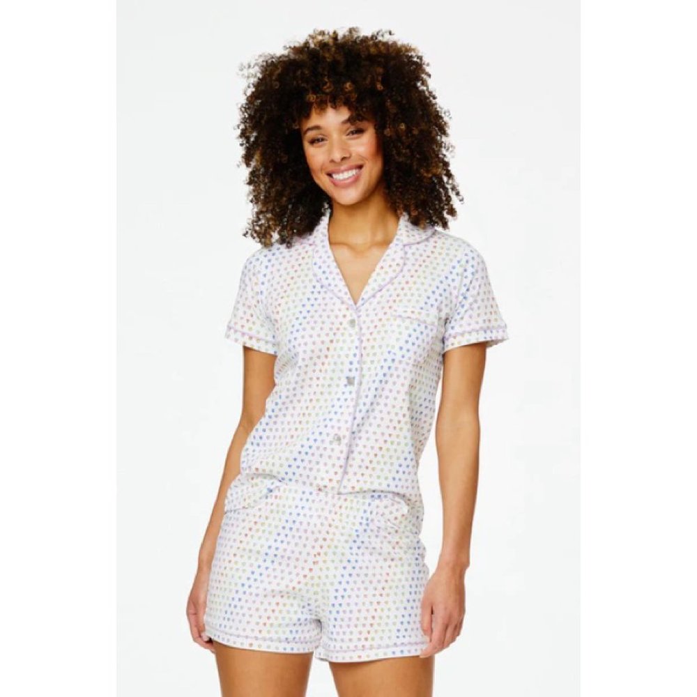 Rolller Rabbit Disco Hearts Polo Pajamas Medium